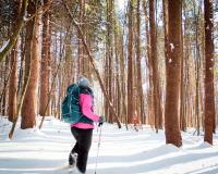 person snow shoeing