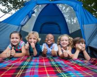 summer fun in Wyoming County - kids in tent