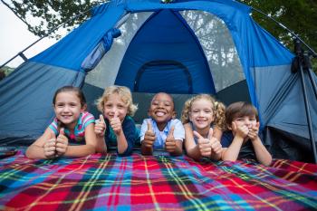 summer fun in Wyoming County - kids in tent